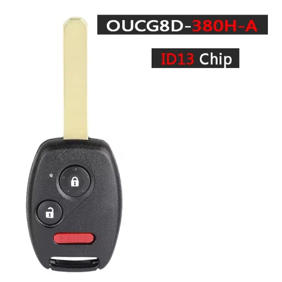 2005-2006 Honda / 3-Button Remote Head Key / OUCG8D-380H-A / Megamos 13 (AFTERMARKET)